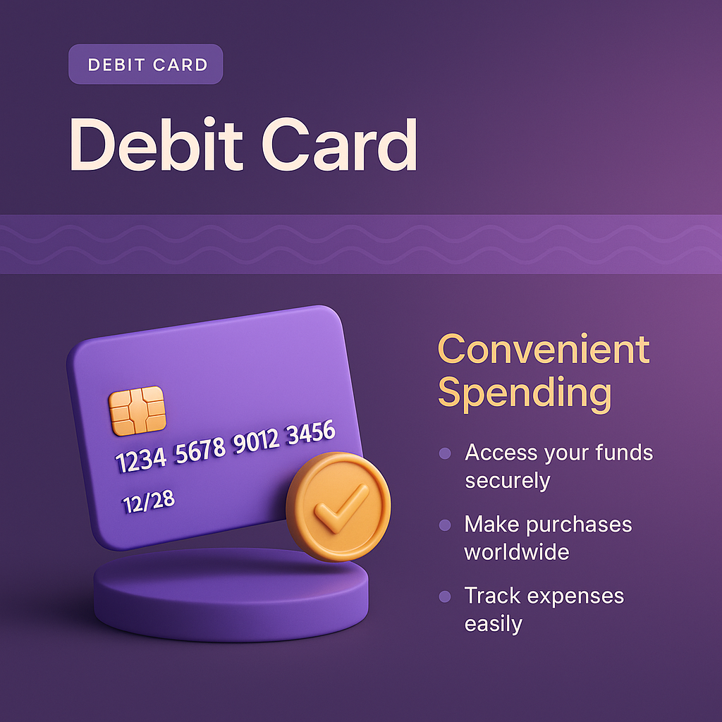 Modern Debit Card Landing Page Design with 3D Elements