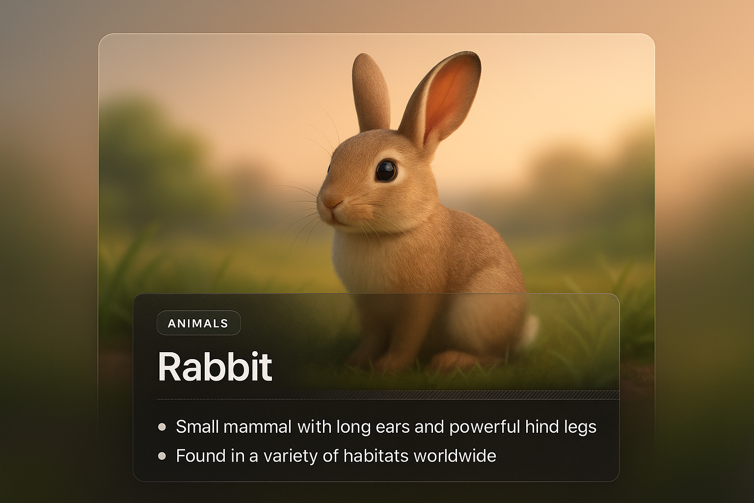 3D Illustration of a Rabbit with Modern Web Design Elements
