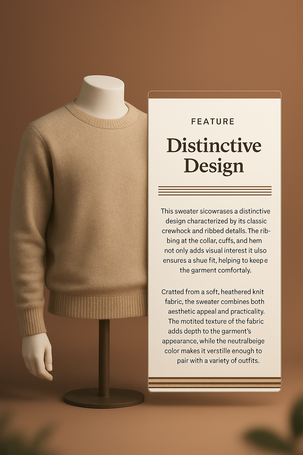 Stylish Clothing Display on Mannequin with Informative Panel