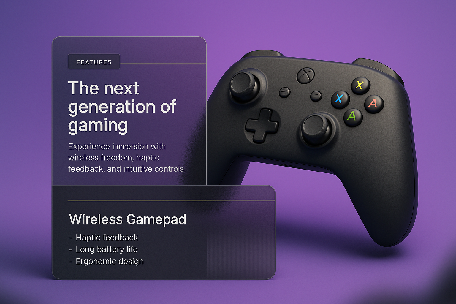 3D Gamepad Design with Interactive Features