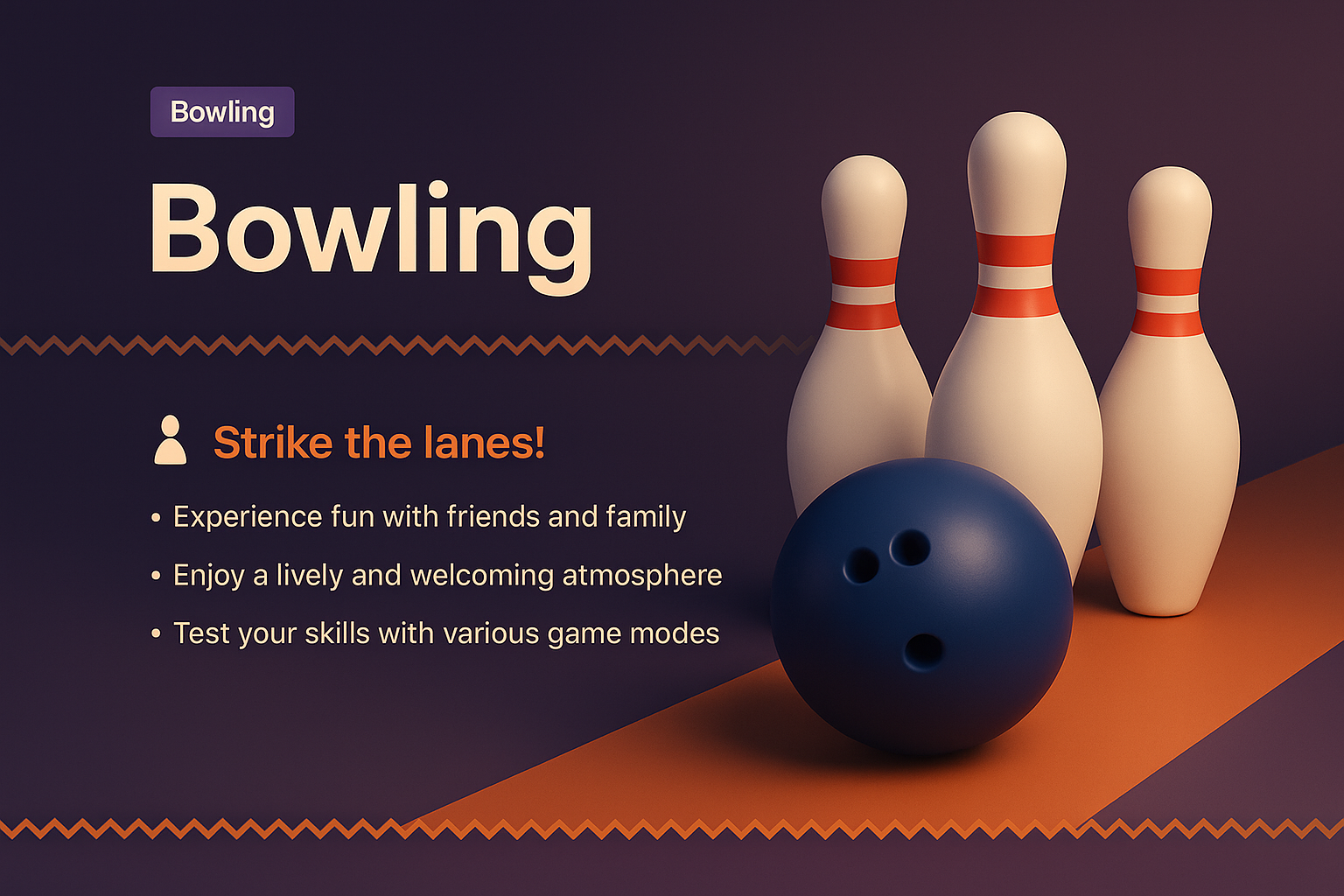 Engaging Bowling Landing Page Design with 3D Elements