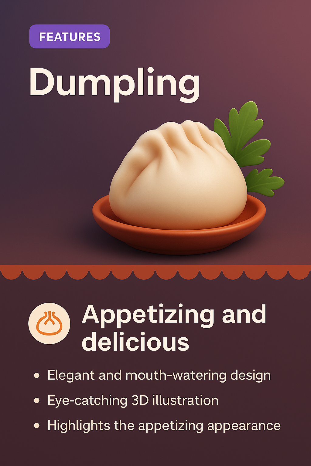 Engaging Dumpling Landing Page Design with 3D Illustration