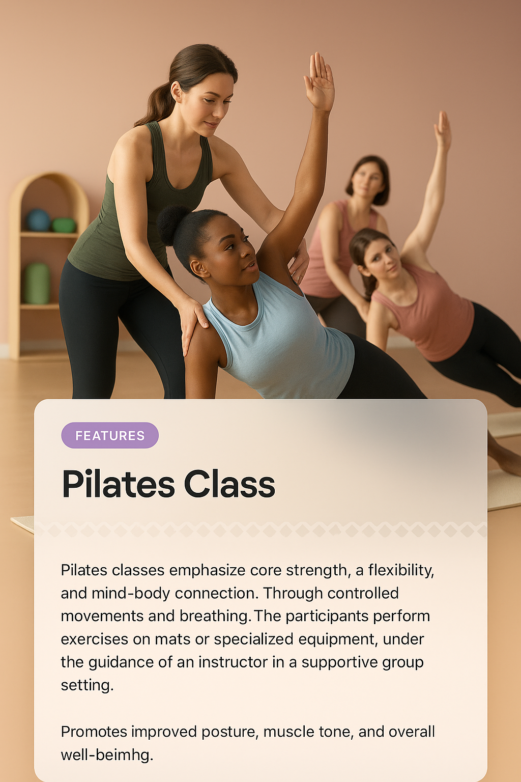 3D Illustration of a Pilates Class in Action
