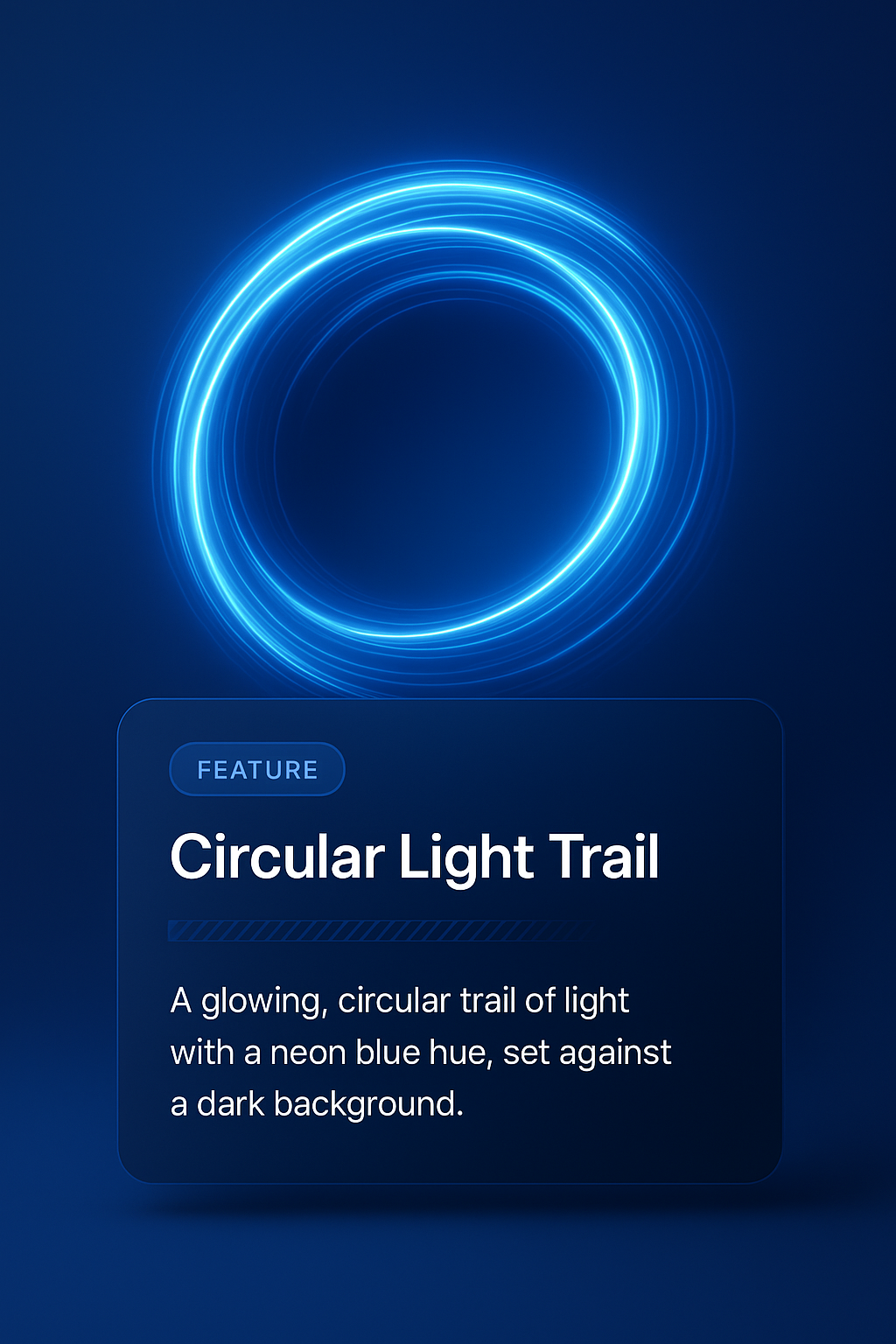 Glowing Circular Light Trail in Neon Blue