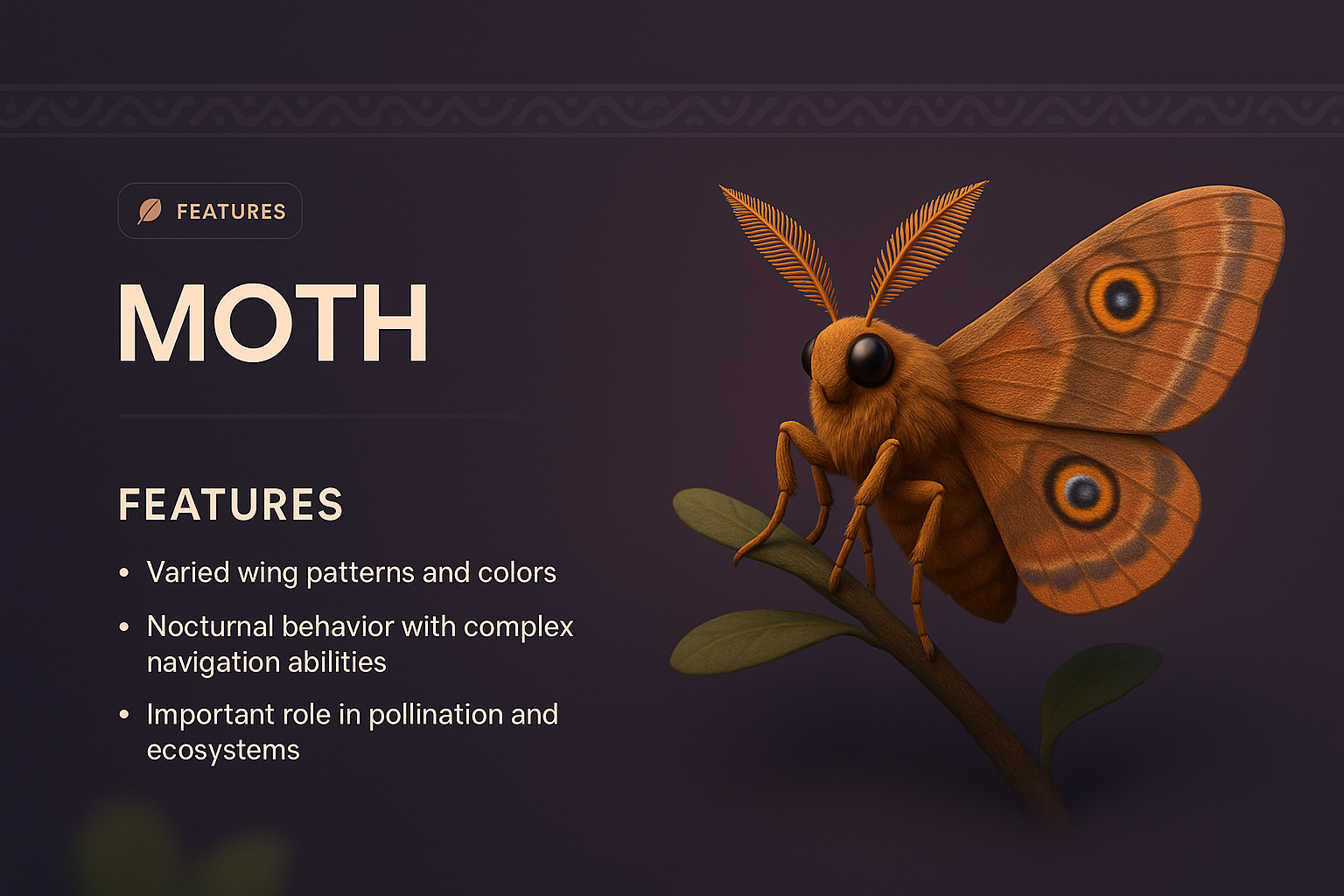 Engaging Landing Page about Moths: Features and Details