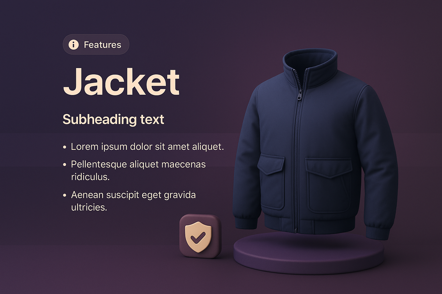 3D Illustration of a Jacket Landing Page Design