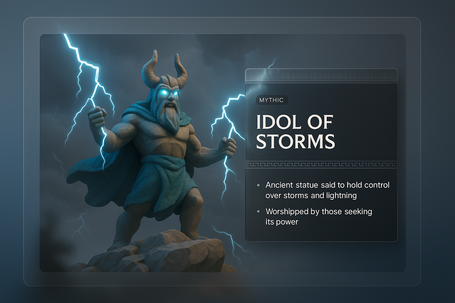 3D Idol of Storms with Lightning Effects
