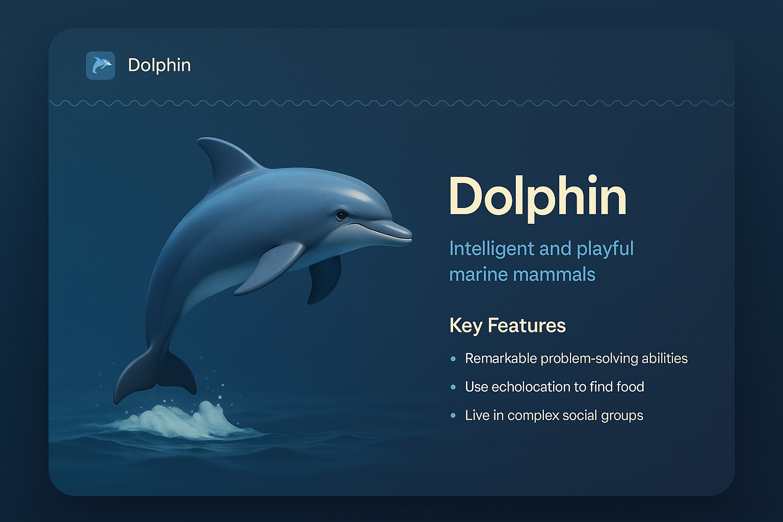 Dolphin: Intelligent and Playful Marine Mammals