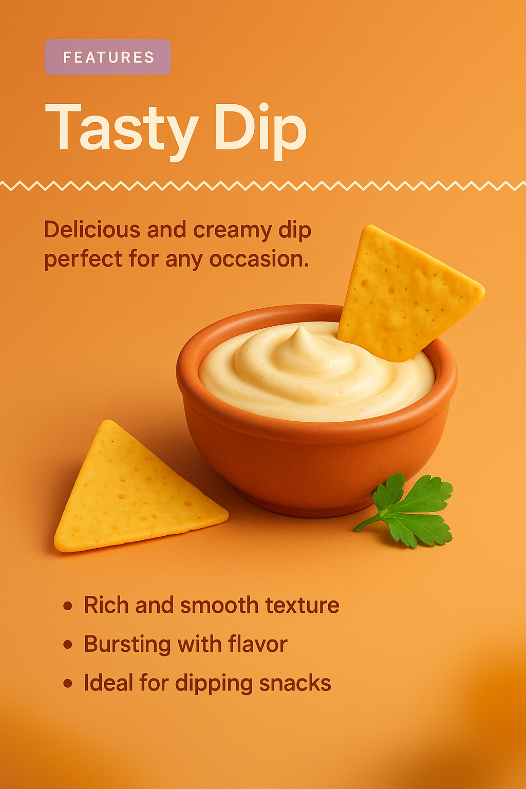 3D Illustration of Tasty Dip with Features Highlighted