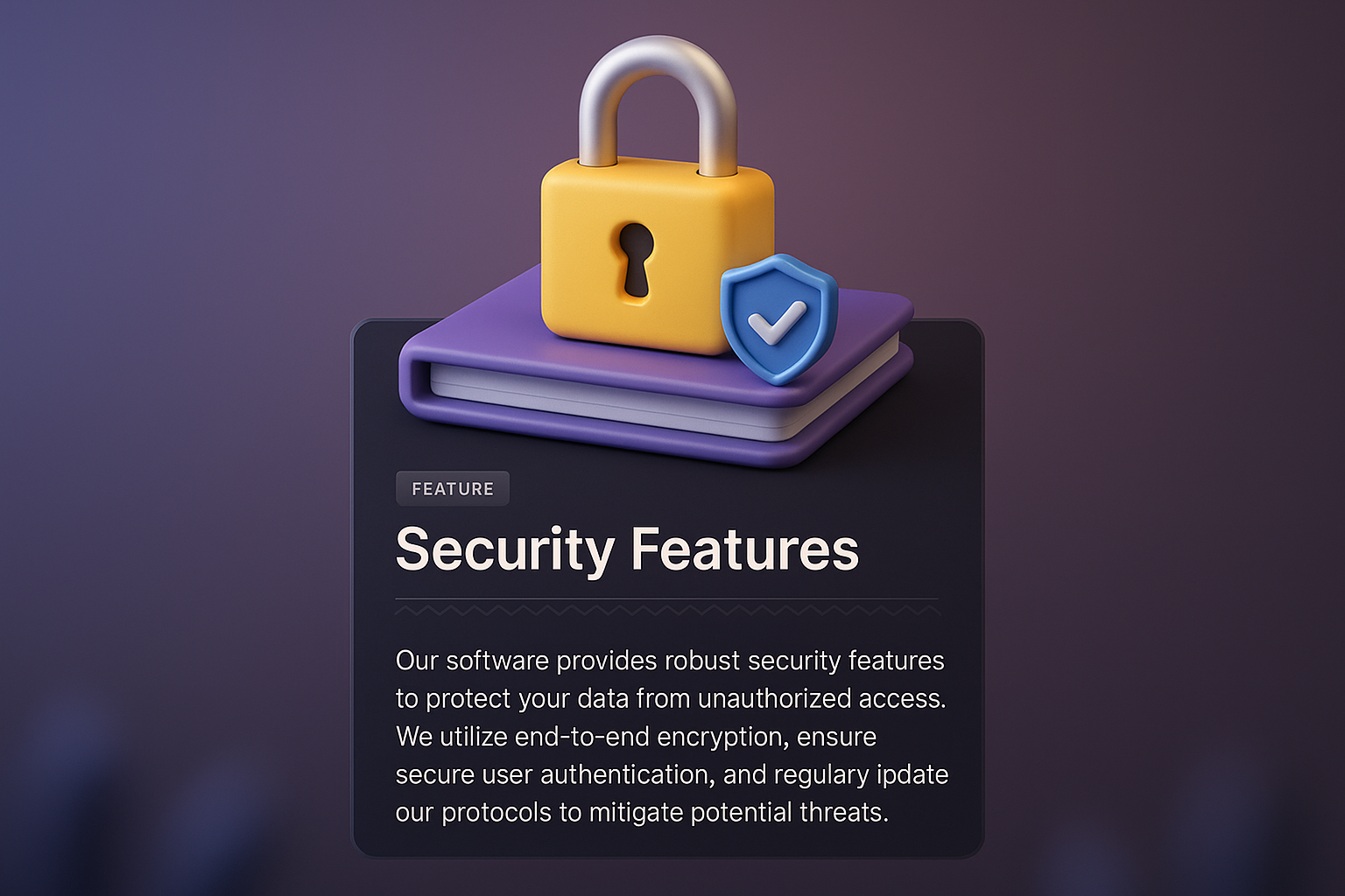 3D Illustration of Security Features for Web Design