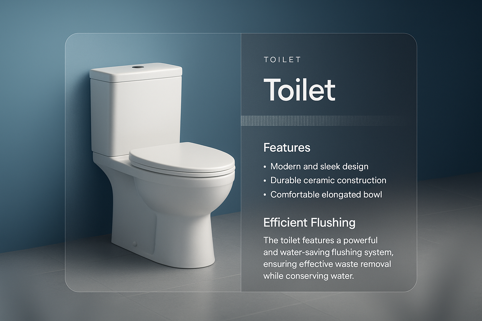 3D Illustration of a Modern Toilet with Features