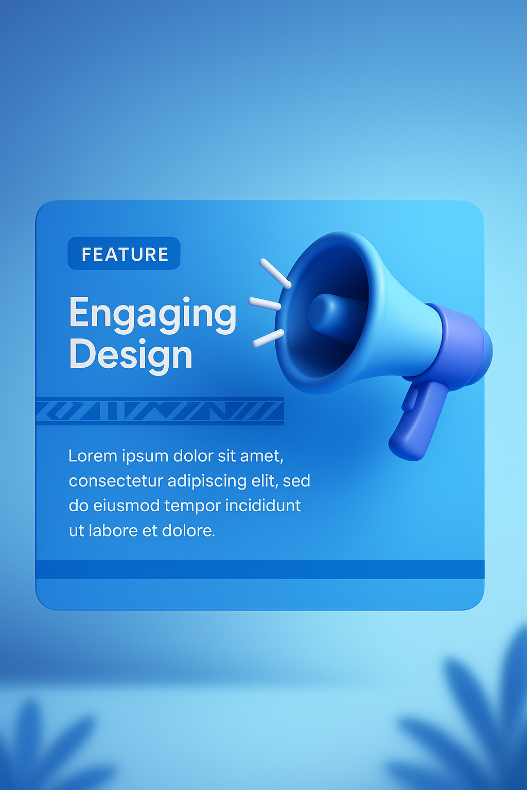 Dynamic 3D Coupon Template Design in Blue and White