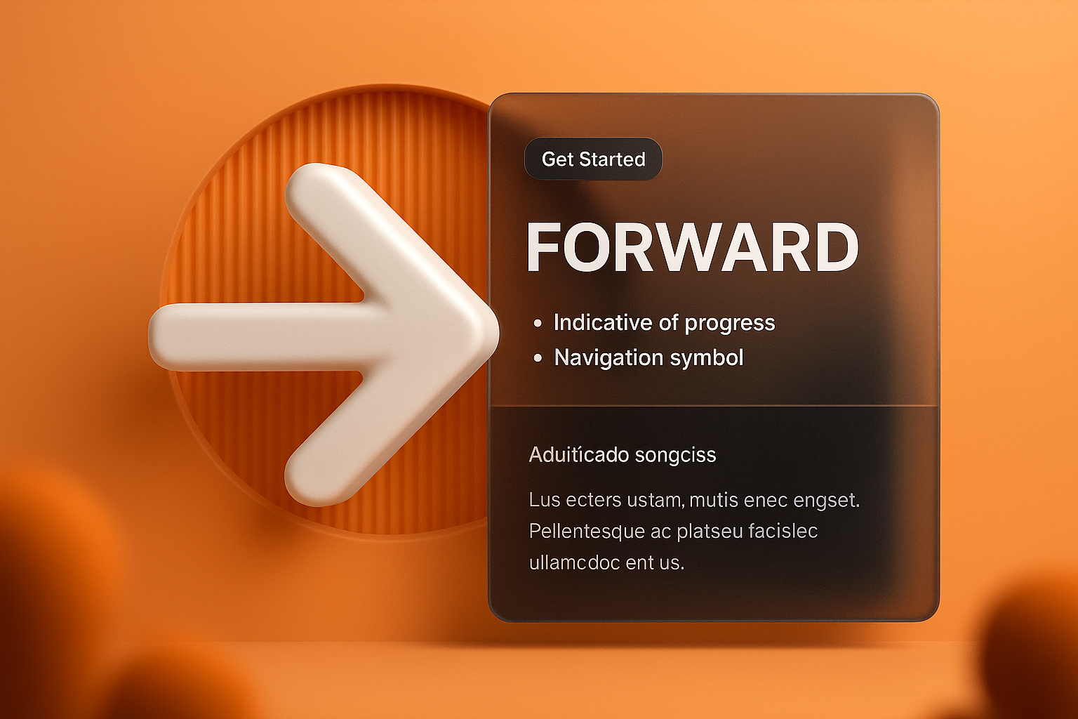 3D Illustration of a Forward Arrow in Modern Design