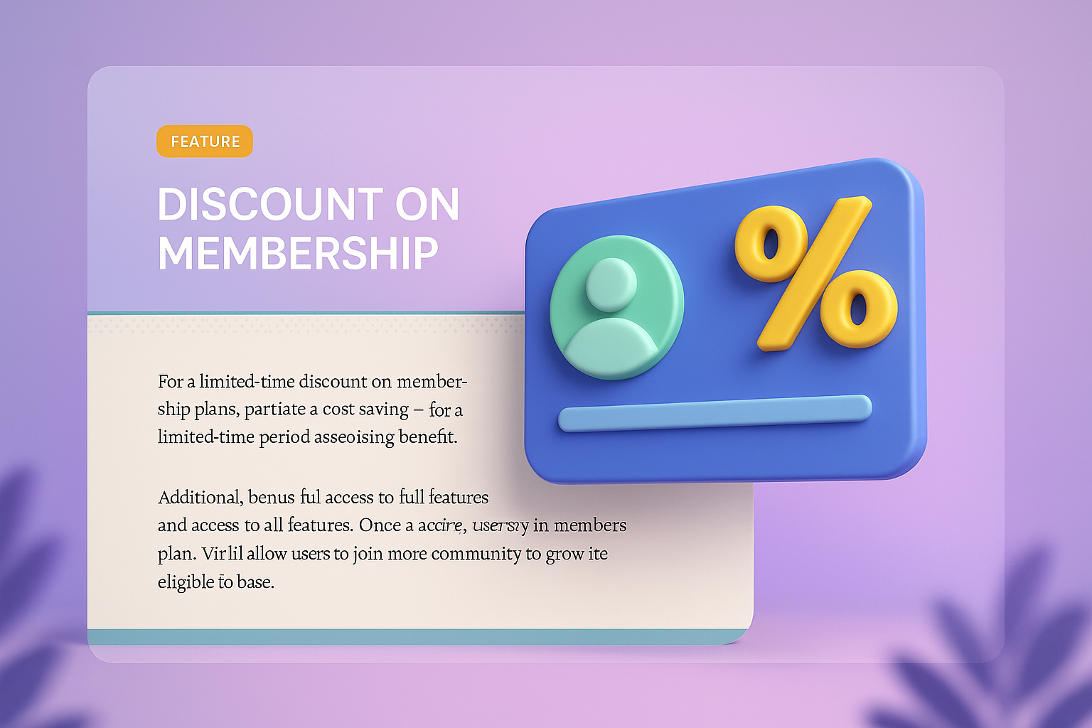 Engaging Discount on Membership Promotion Design