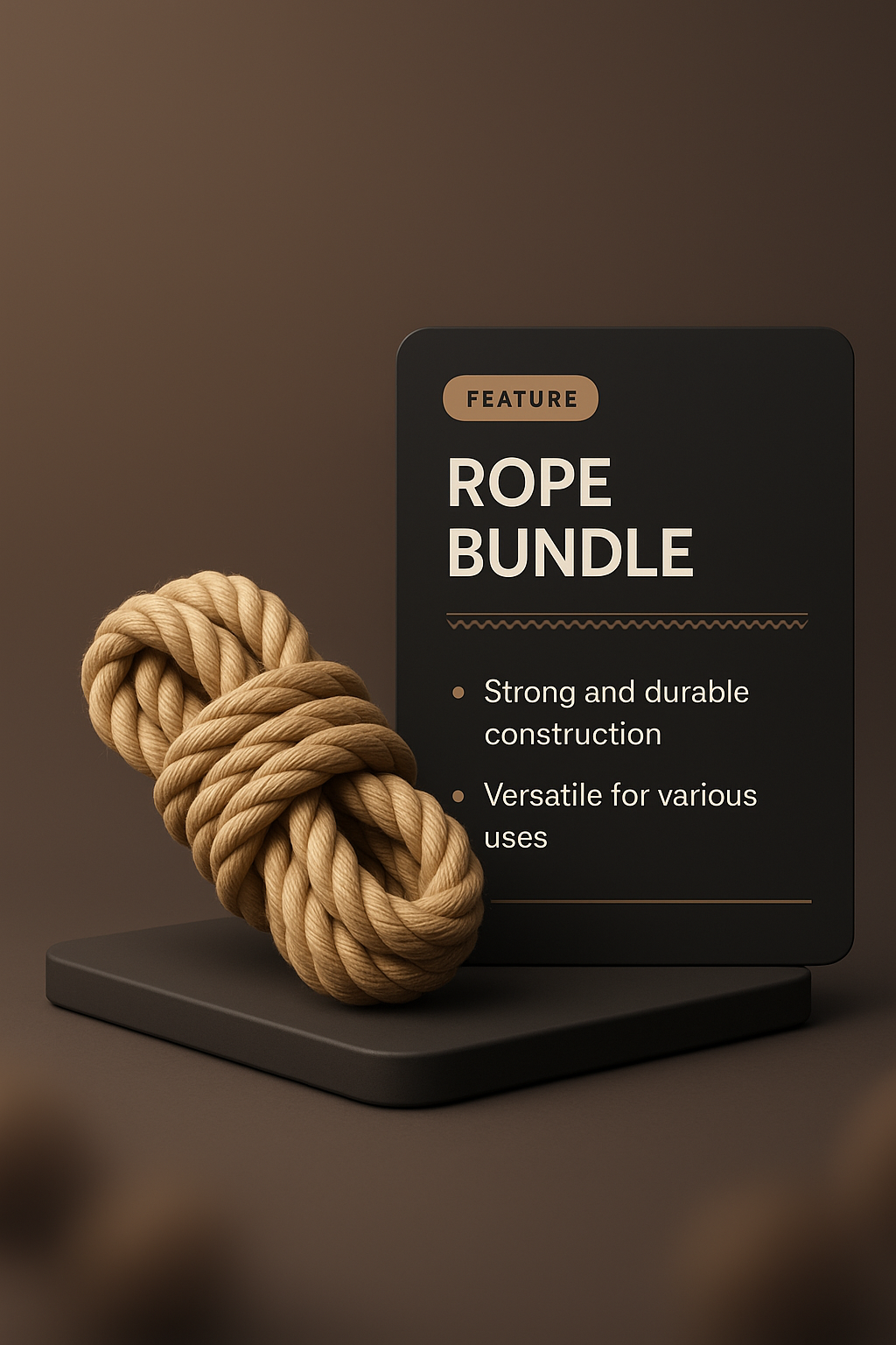 3D Illustration of a Rope Bundle with Integrated Design Elements
