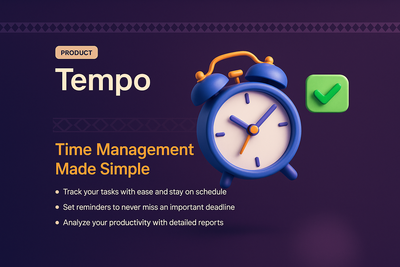3D Illustration Landing Page for Tempo Product
