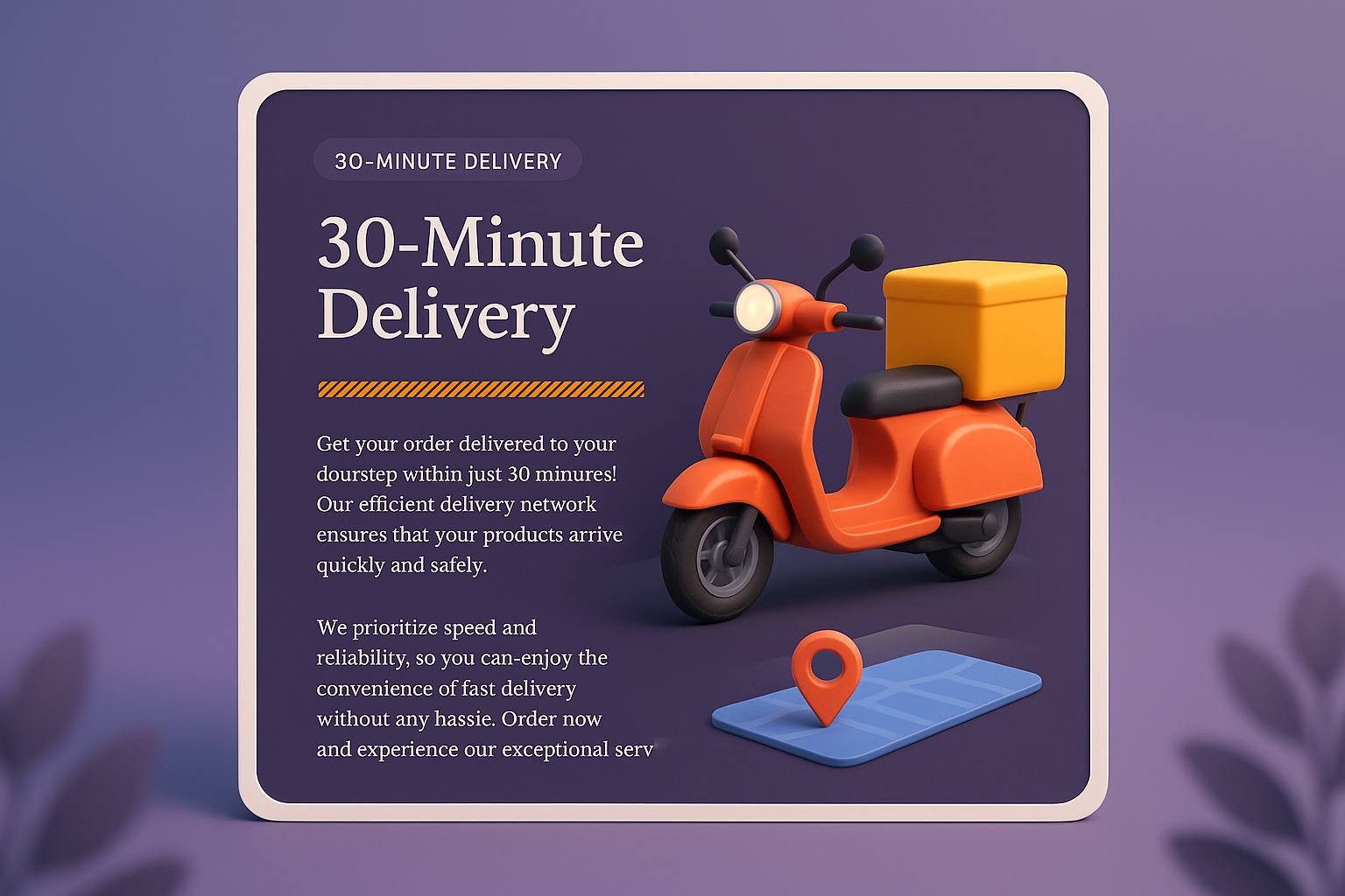 3D Illustration of 30-Minute Delivery Service Concept
