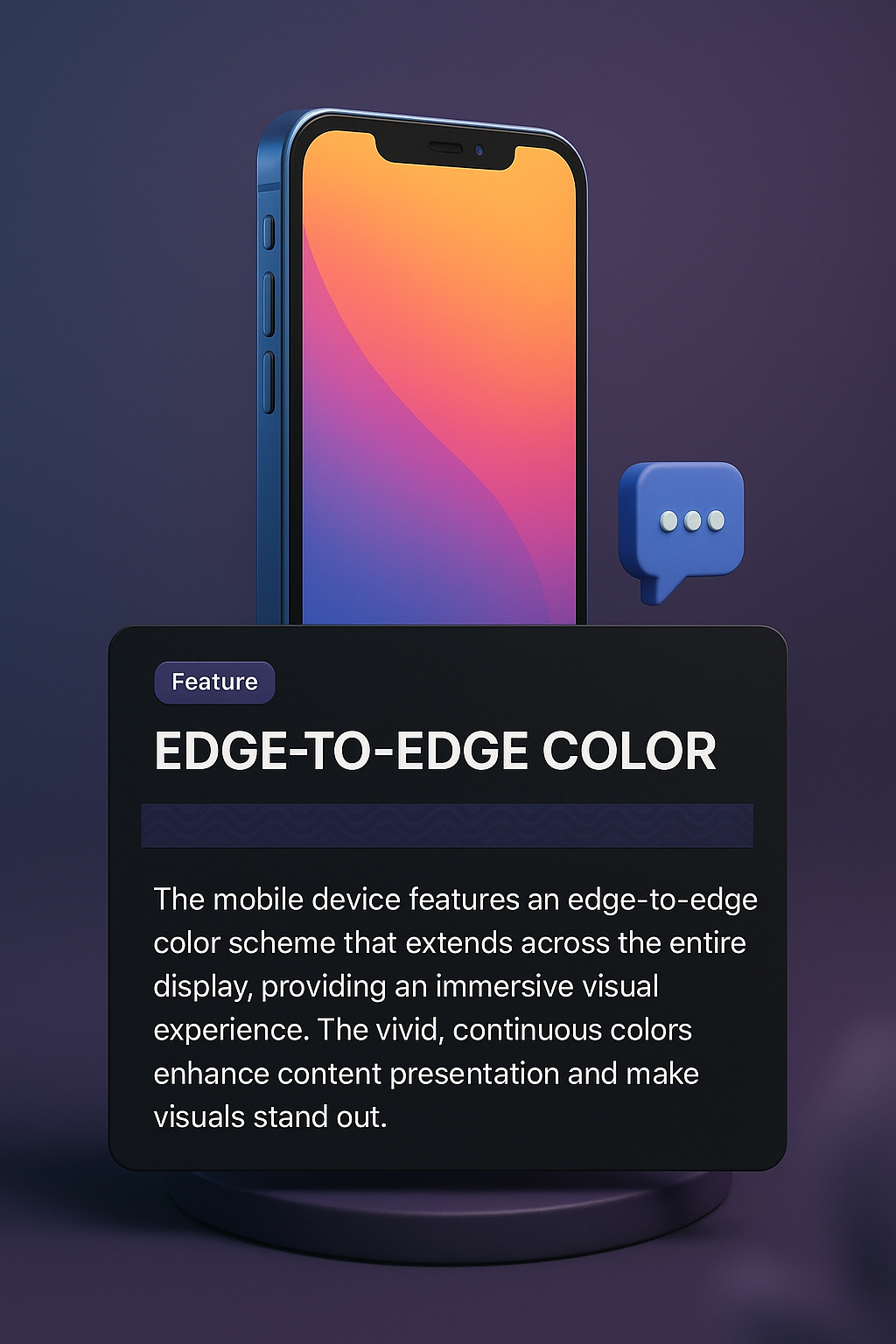 Mobile Device Features Showcase with 3D Design