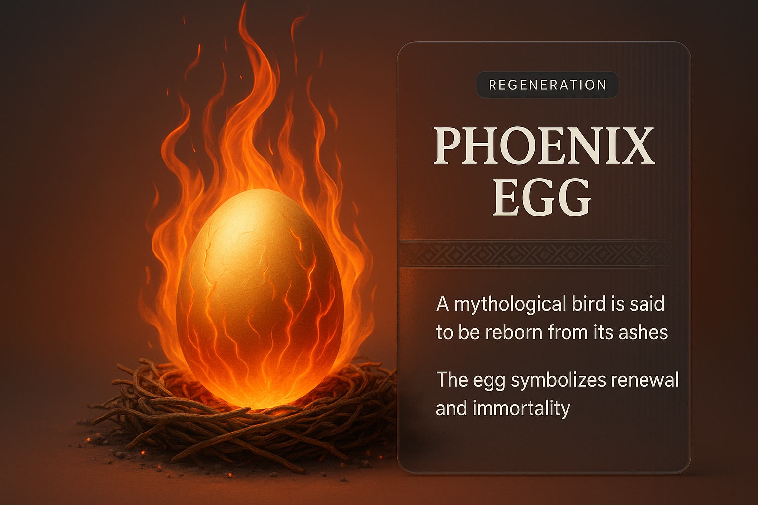 Phoenix Egg Symbolizing Renewal and Immortality