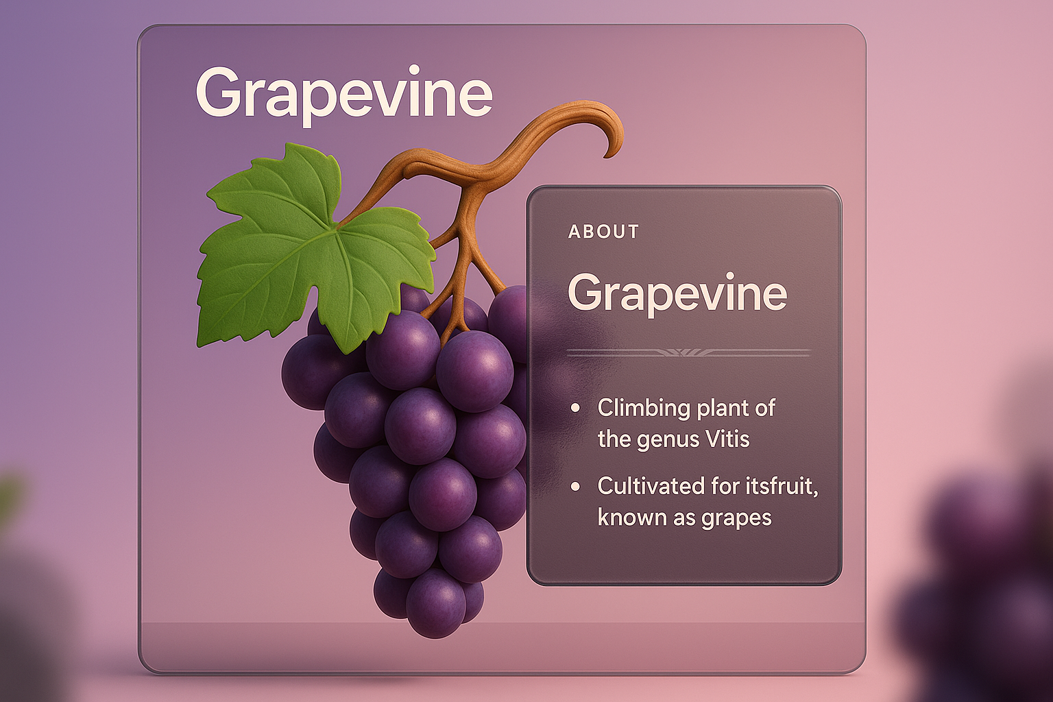 3D Grapevine Page Design with Modern Elements
