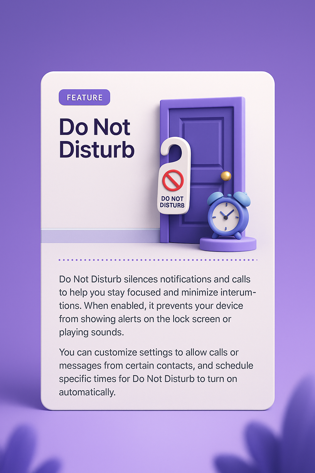 3D Design for Do Not Disturb Feature