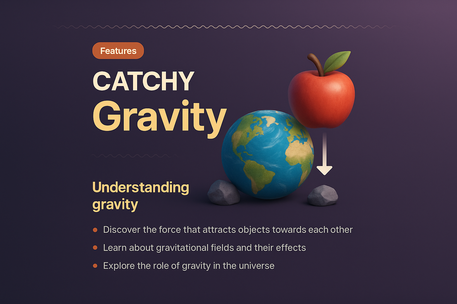 Creative Landing Page Design Focusing on Gravity Concepts