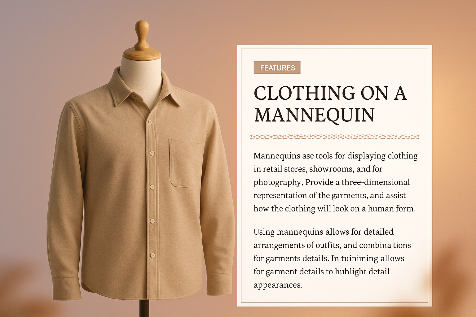 Stylish 3D Illustration of Clothing on a Mannequin
