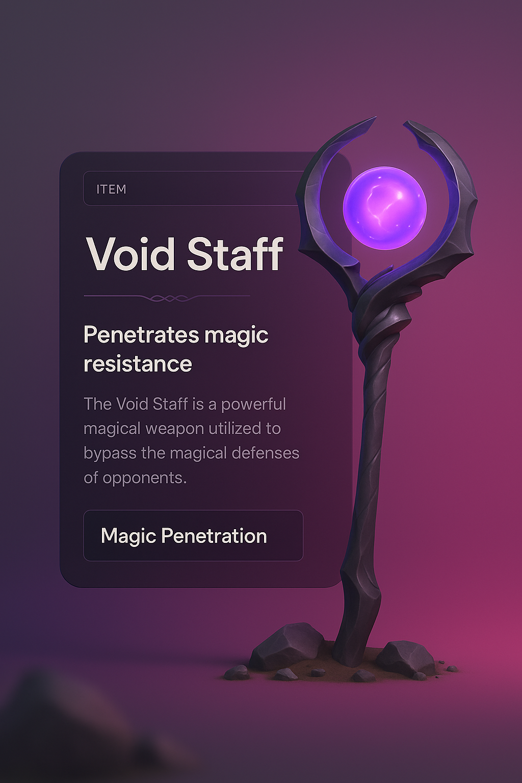 3D Illustration of a Magical Void Staff with Deep Colors