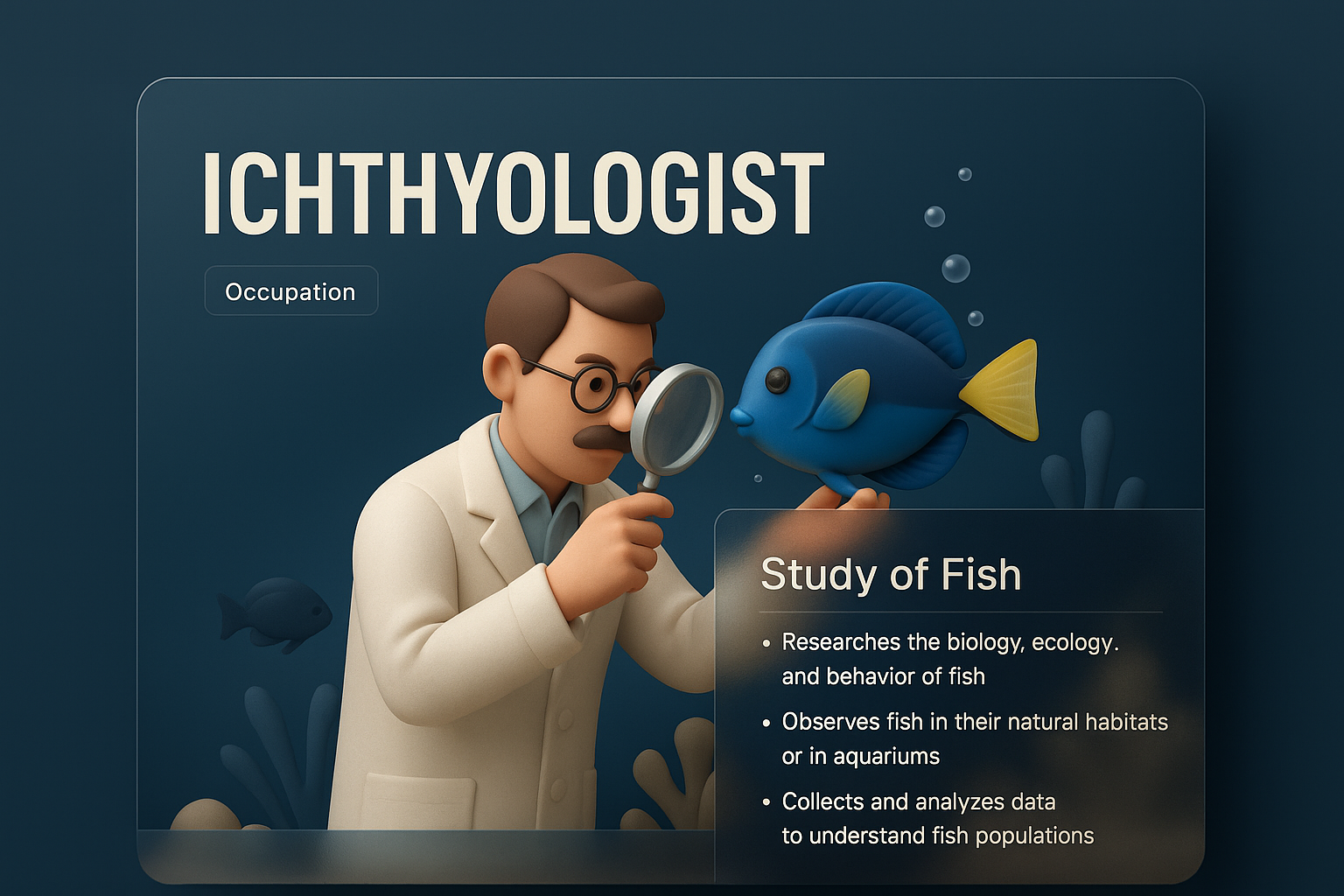 3D Page Design for Ichthyologist Theme