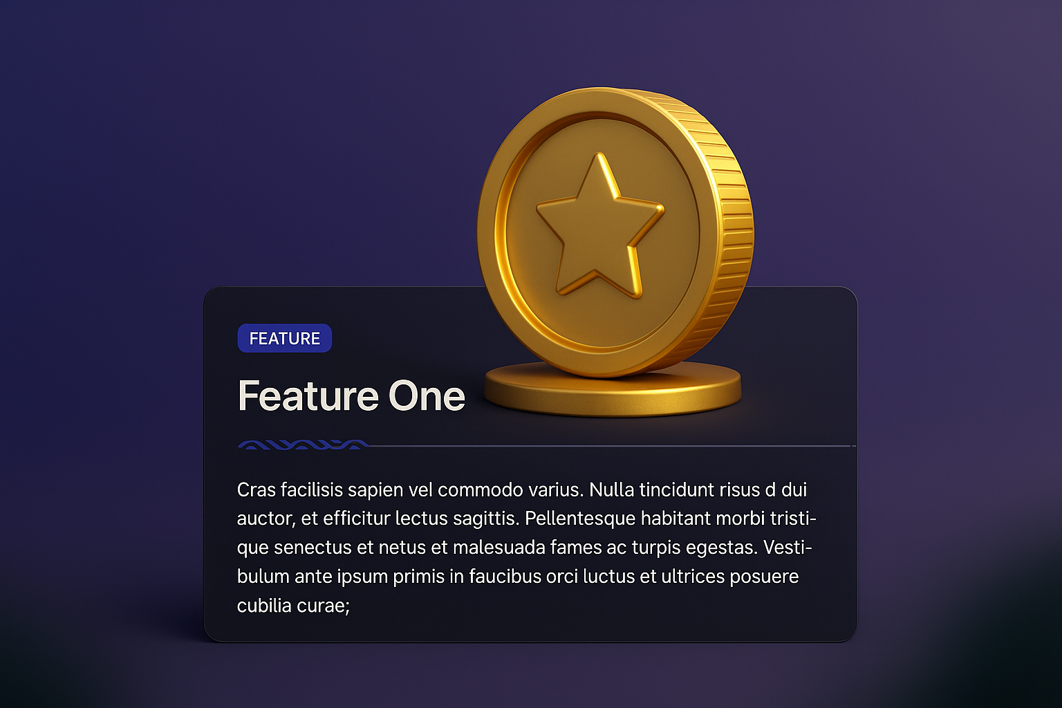 Modern Web Page Design Featuring 3D Coin Illustration