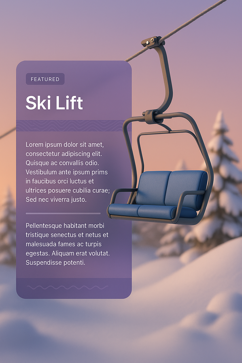 Ski Lift in Serene Mountain Landscape