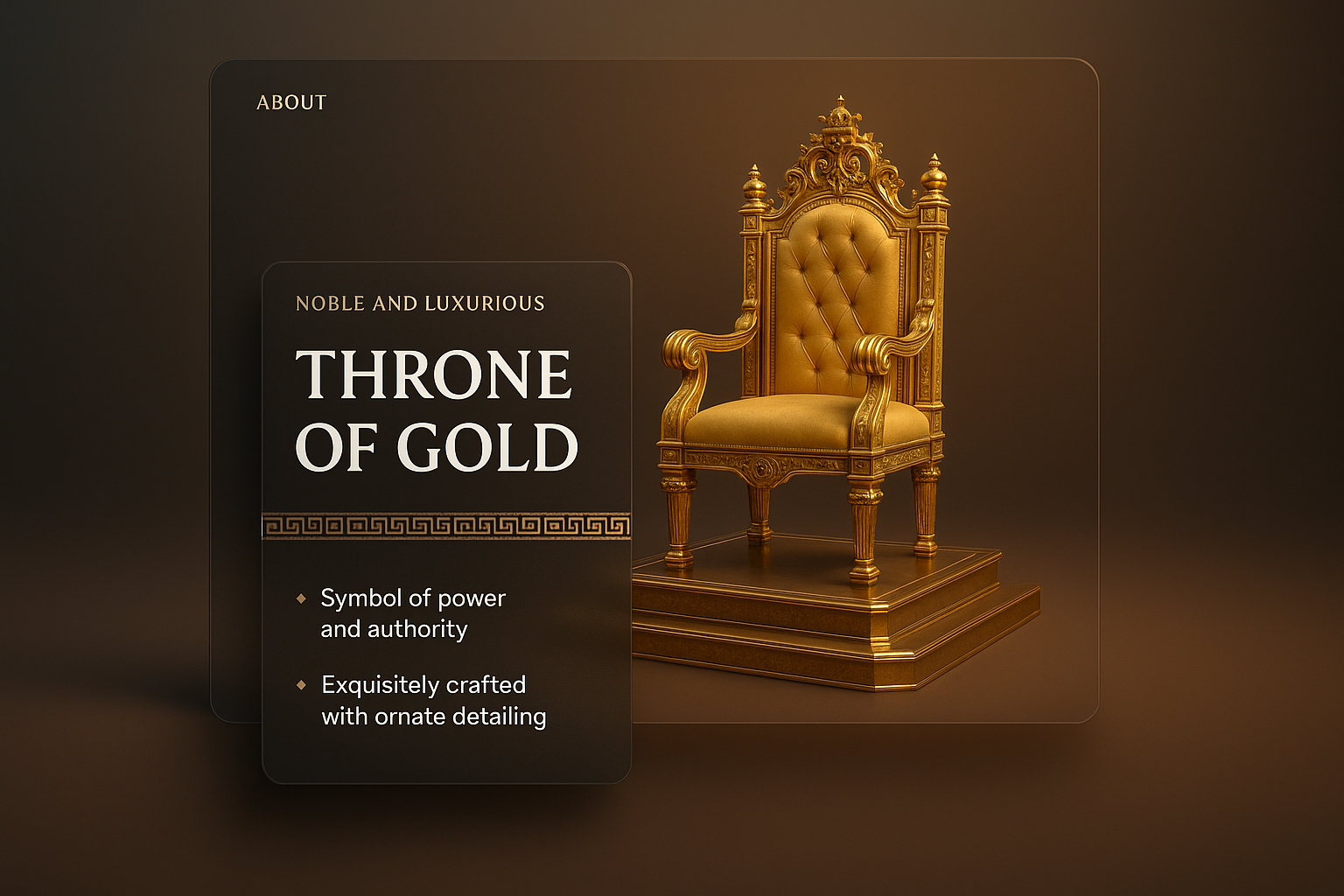 Elegant Golden Throne Design with Rich Details