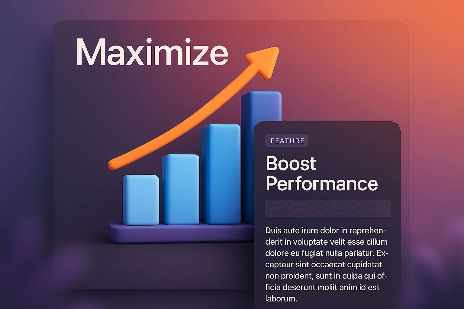 3D Design Illustration for Web Page Feature Blocks