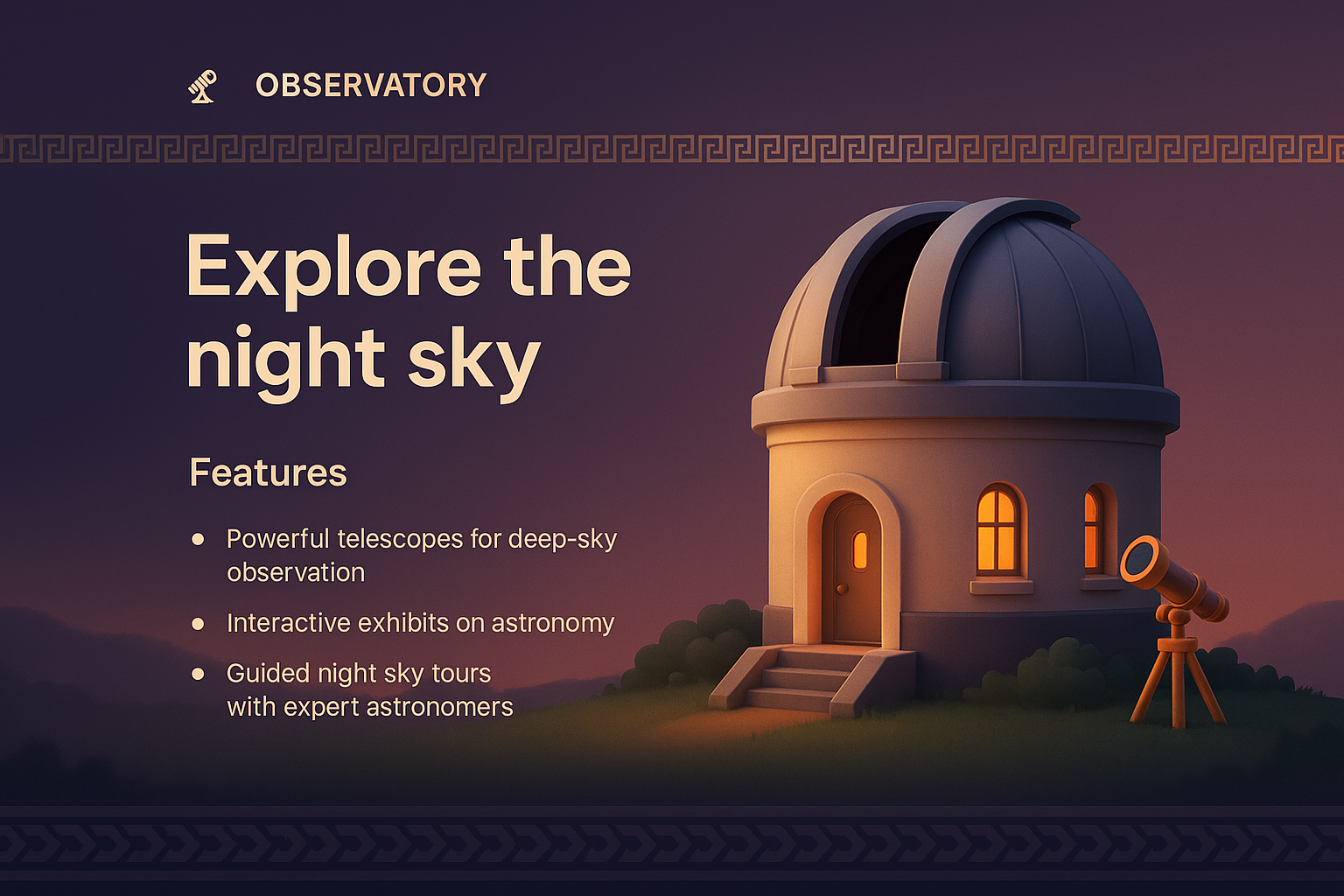Explore the Night Sky: Observatory Landing Page Design