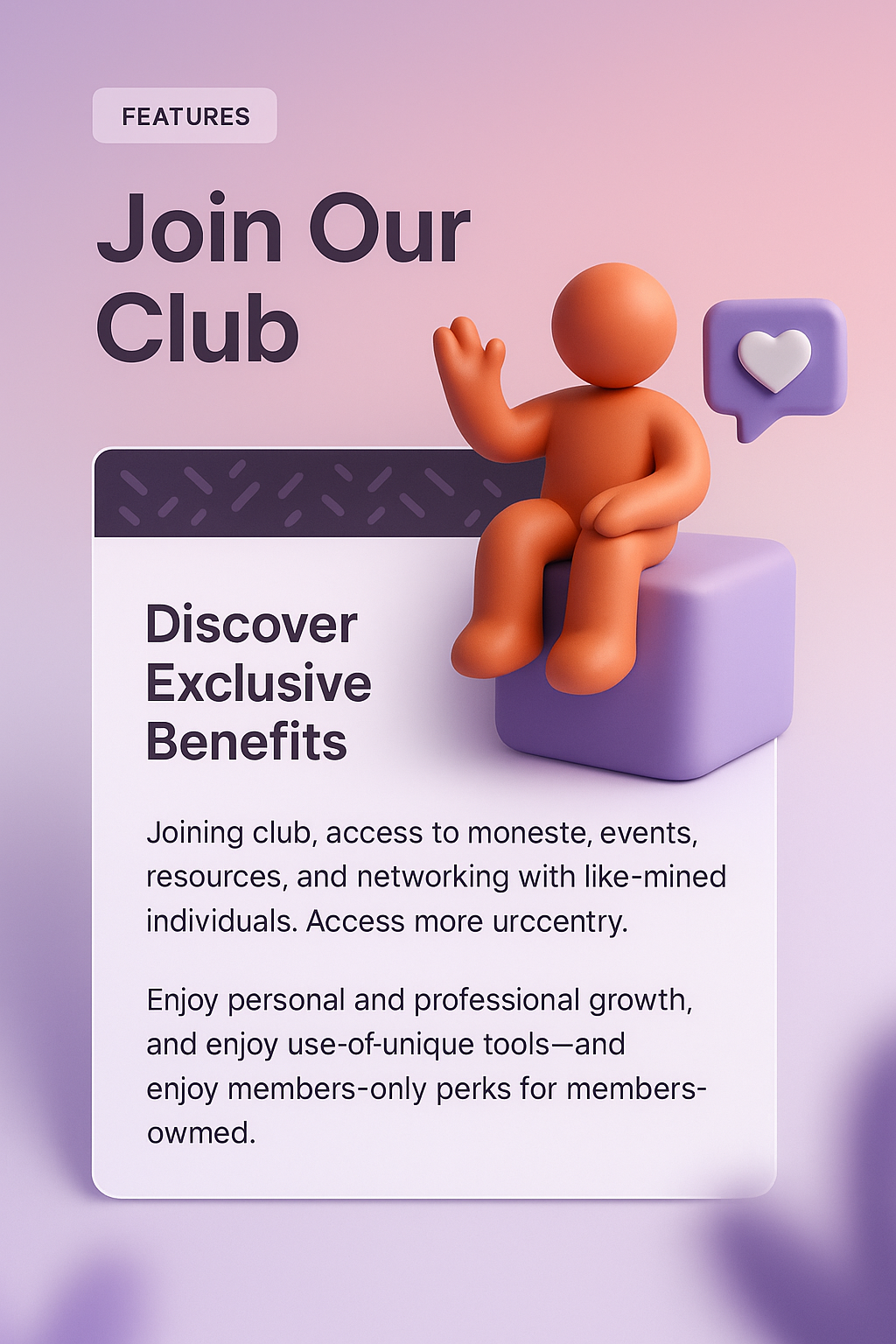 3D Design for Club Membership Promotion