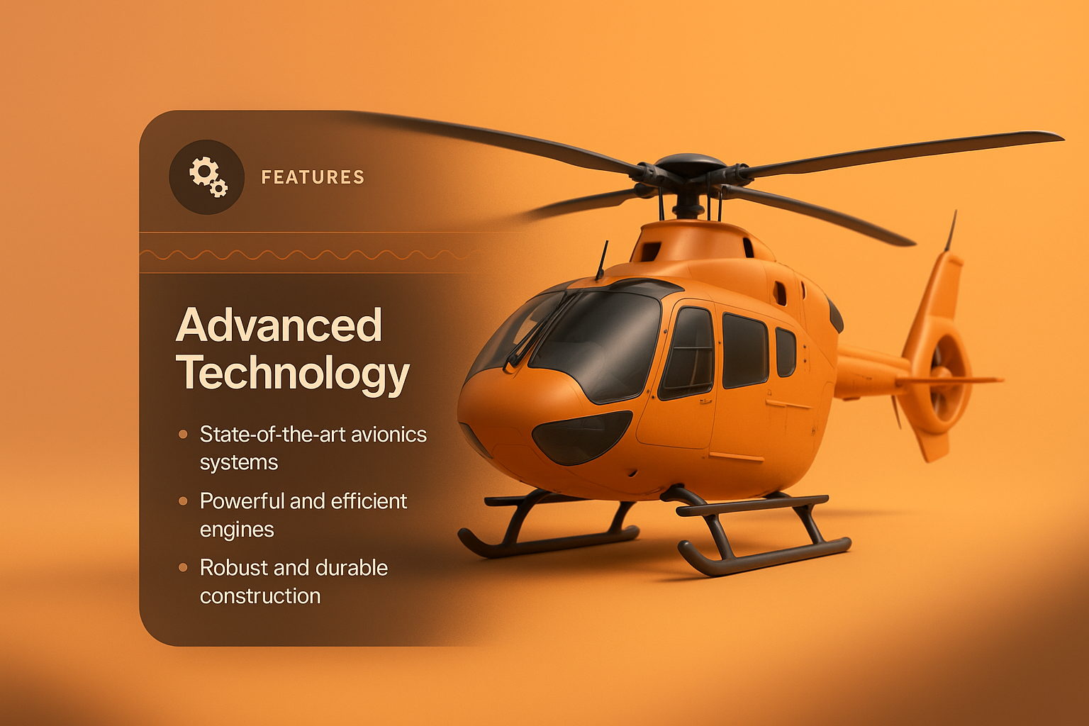 Modern Web Page Design Featuring a Helicopter Illustration