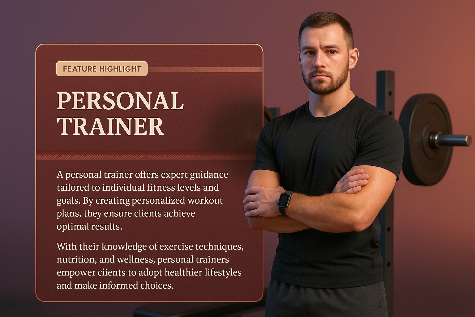 Personal Trainer Highlighting Expertise and Guidance