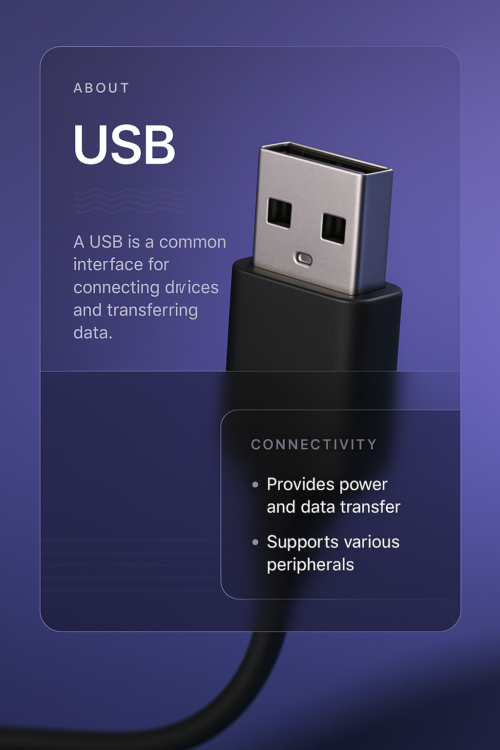 Modern USB Design Web Page Layout with 3D Elements