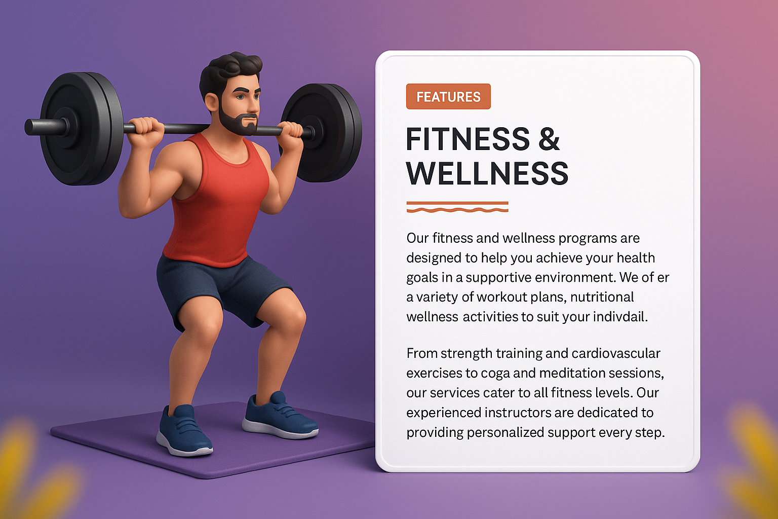 3D Illustration for Fitness and Wellness Programs
