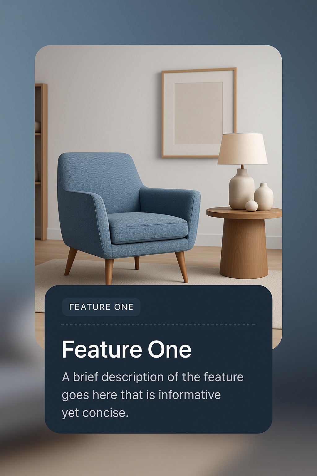 Modern Living Room Interior with Armchair and Accessories