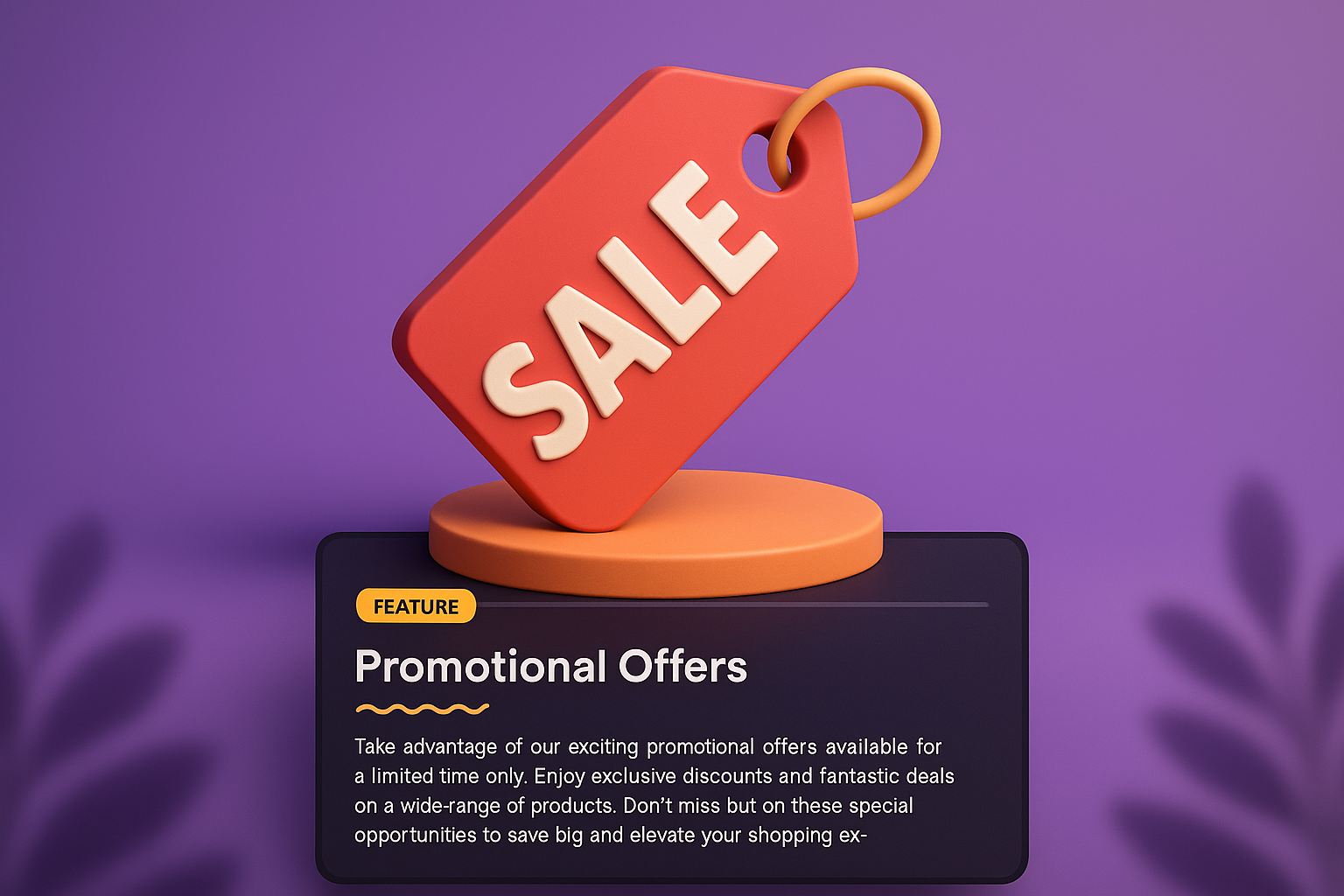 3D Visualization of Promotional Offers with Stylish Design