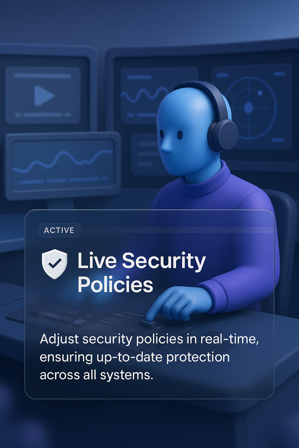 AI Avatar in Control Center Adjusting Live Security Policies