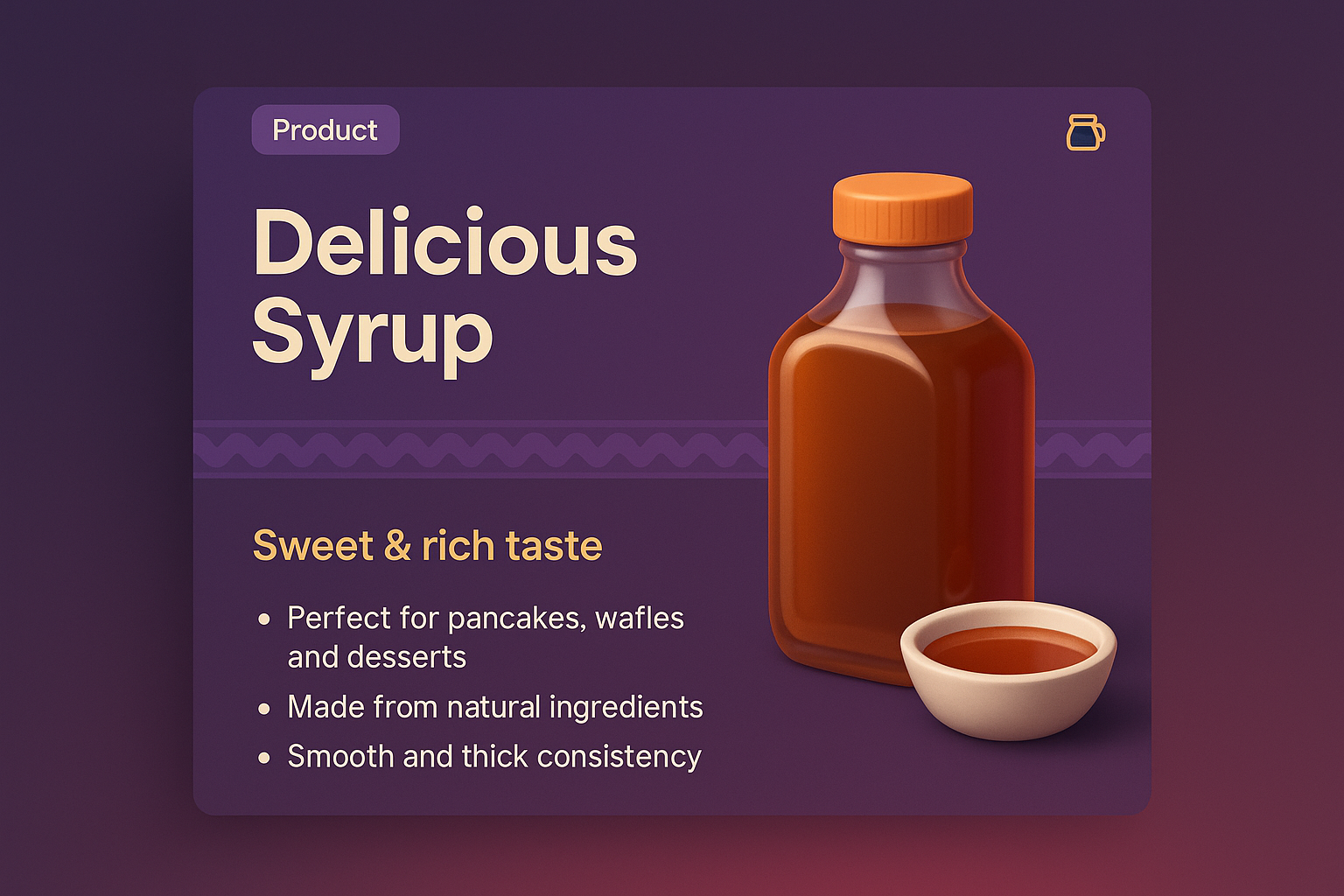 Delicious Syrup Product Landing Page Design