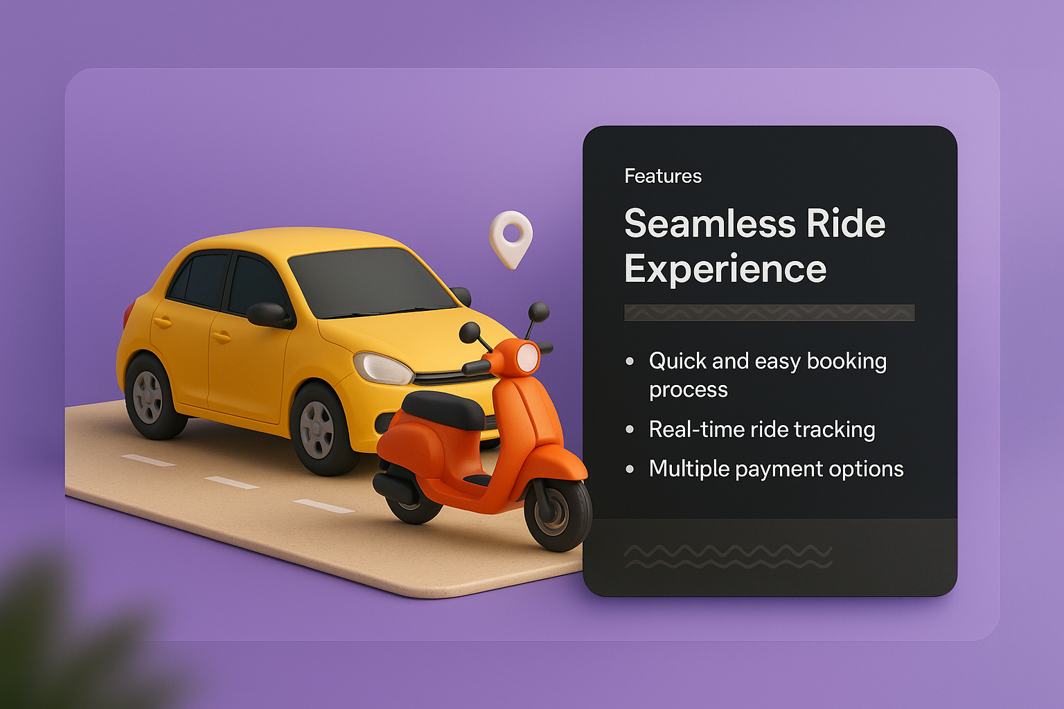 3D Illustrated Web Page Featuring Ride Experience