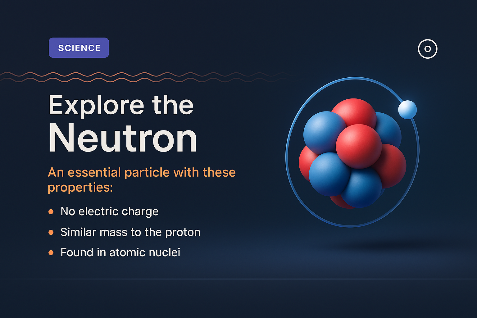 3D Neutron Icon with Informative Text for Science
