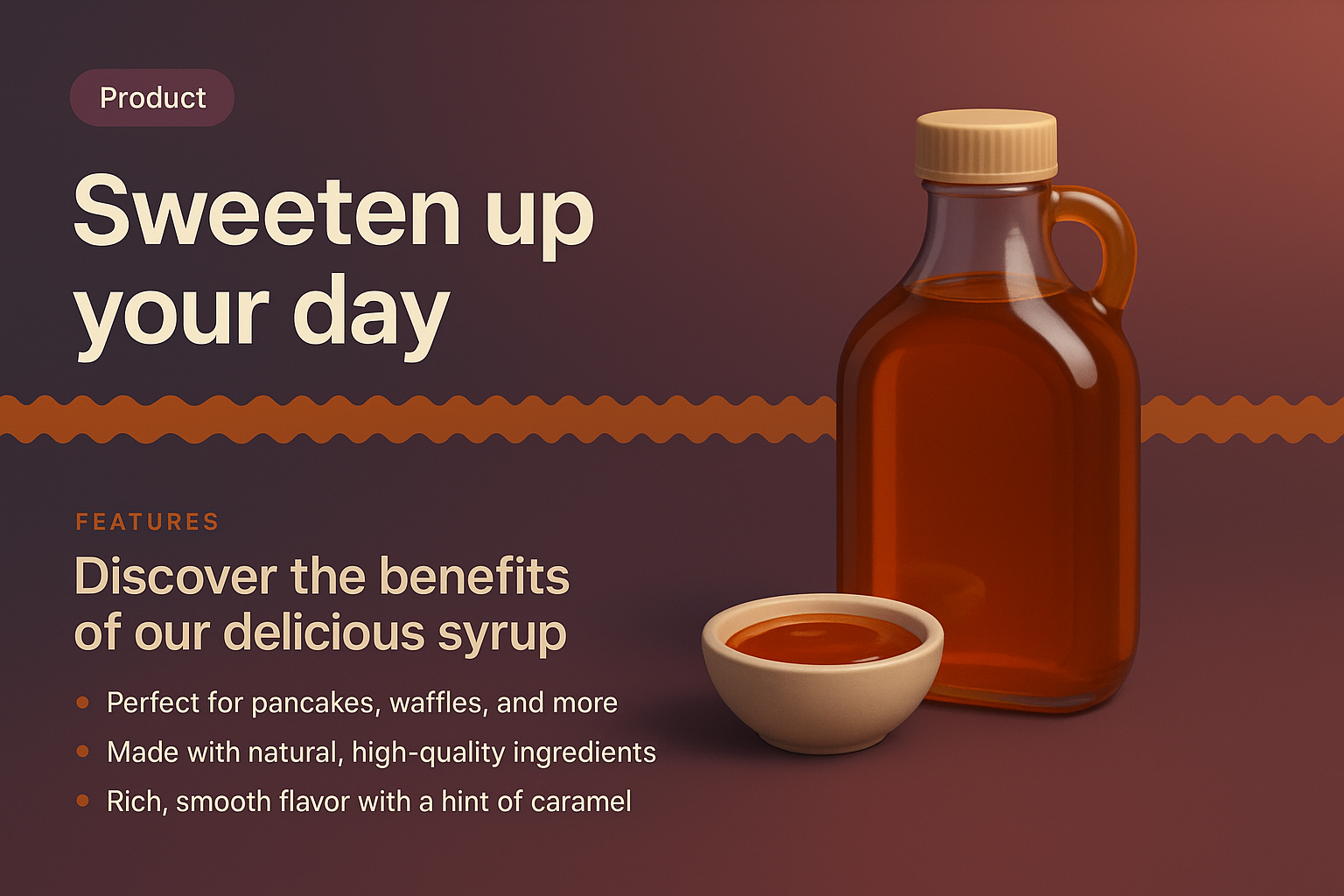 Delicious Syrup Product Landing Page Design