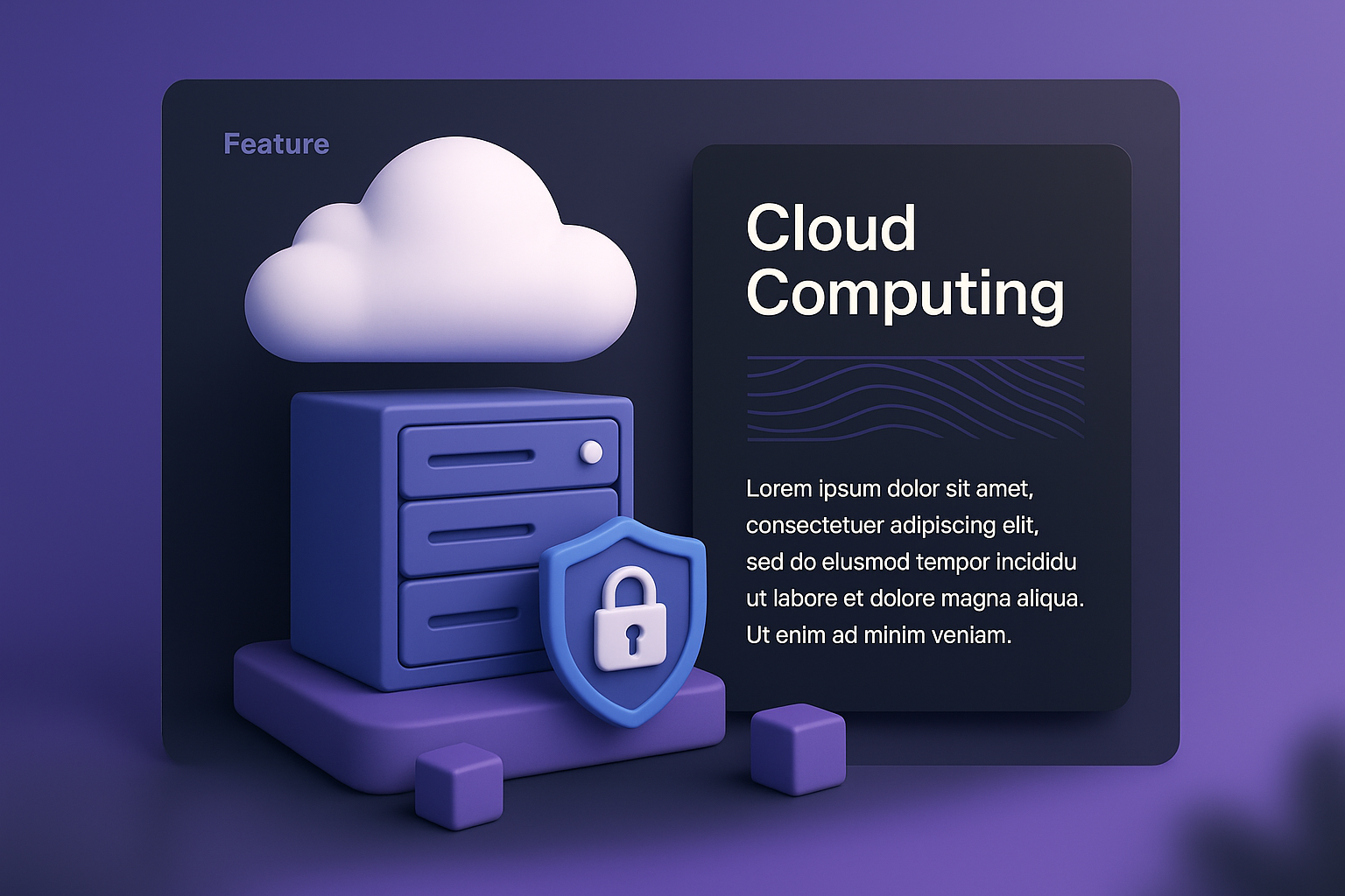 3D Design Concept for Cloud Computing Feature Page