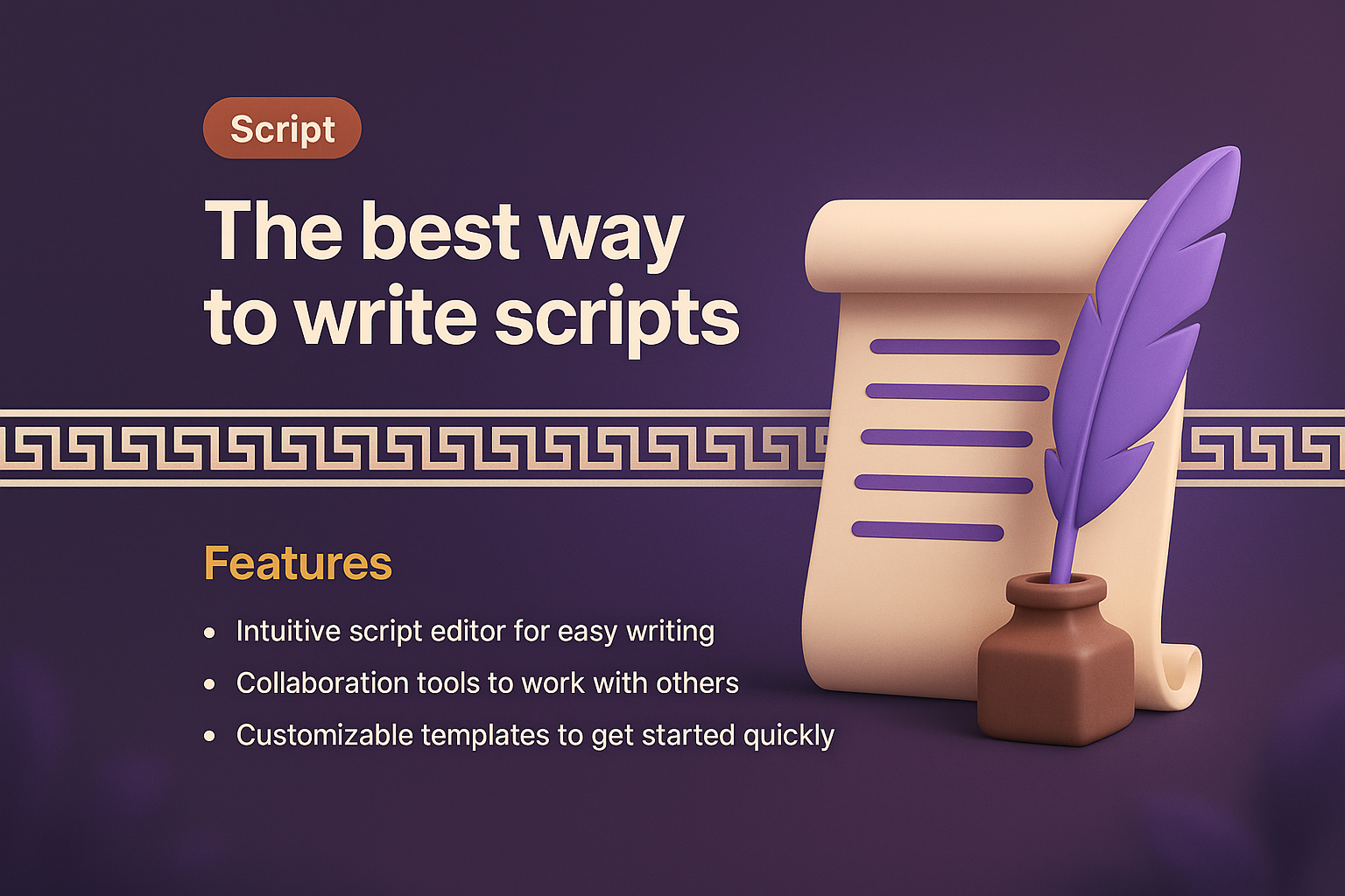 Modern Landing Page Design for Script Writing