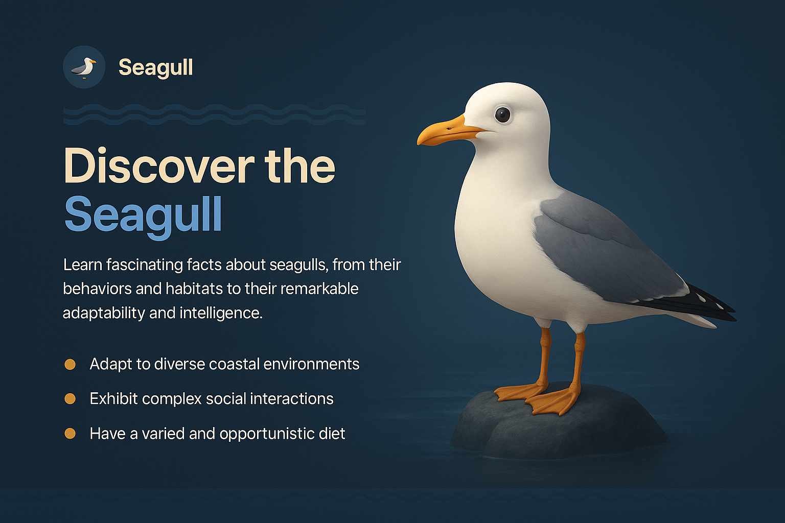 Engaging Seagull Landing Page Design