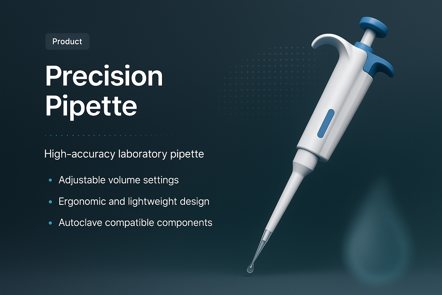 3D Illustration of a Precision Pipette for Lab Use